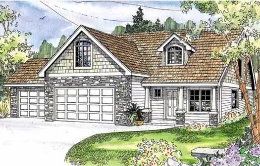 Craftsman house plans 17-670 - front exterior, 1,902 sq ft, 3 bed, 2 bath house plans | Monster House Plans