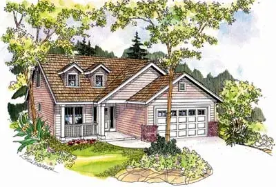 Country house plans 17-671 - front exterior, 1,638 sq ft, 3 bed, 2 bath house plans | Monster House Plans