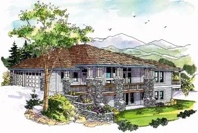 Traditional house plans 17-674 - front exterior, 3,040 sq ft, 3 bed, 2 bath house plans | Monster House Plans