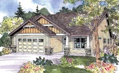 Craftsman house plans 17-680 - front exterior, 1,430 sq ft, 3 bed, 2 bath house plans | Monster House Plans