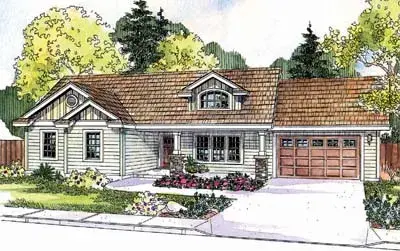 Craftsman house plans 17-683 - front exterior, 1,510 sq ft, 3 bed, 2 bath house plans | Monster House Plans