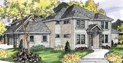 Traditional house plans 17-689 - front exterior, 3,309 sq ft, 3 bed, 2 bath house plans | Monster House Plans