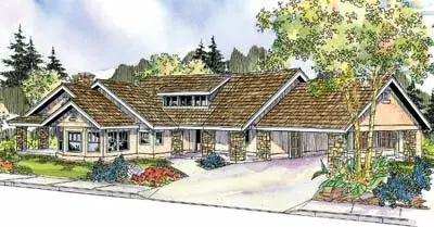 Country house plans 17-692 - front exterior, 3,021 sq ft, 2 bed, 2 bath house plans | Monster House Plans