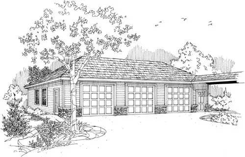 Traditional house plans 17-703 - front exterior, 1,500 sq ft, 0 bed, 0 bath house plans | Monster House Plans