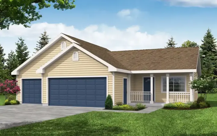 Traditional house plans 17-712 - front exterior, 1,232 sq ft, 1 bed, 1 bath house plans | Monster House Plans
