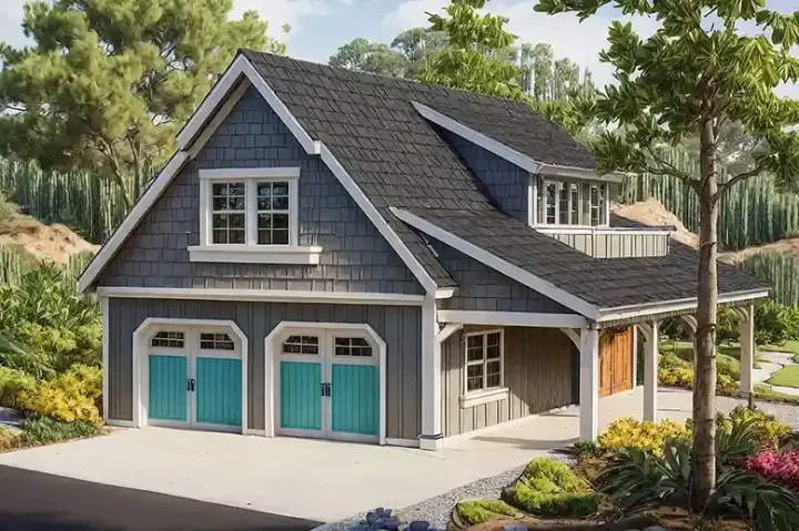Craftsman house plans 17-714 - front exterior, 1,792 sq ft, 1 bed, 1 bath house plans | Monster House Plans