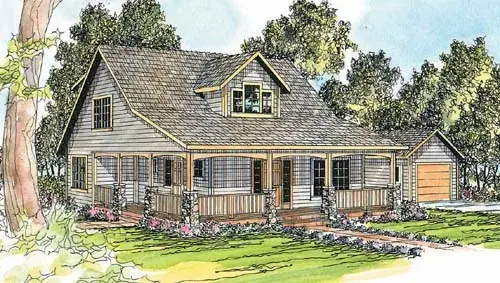 Country house plans 17-724 - front exterior, 2,116 sq ft, 5 bed, 3 bath house plans | Monster House Plans