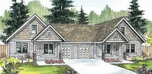 Craftsman house plans 17-725 - front exterior, 2,852 sq ft, 6 bed, 4 bath house plans | Monster House Plans