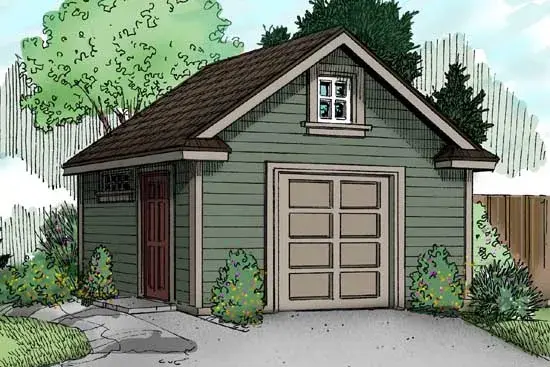 Traditional house plans 17-743 - front exterior, 256 sq ft, 0 bed, 0 bath house plans | Monster House Plans