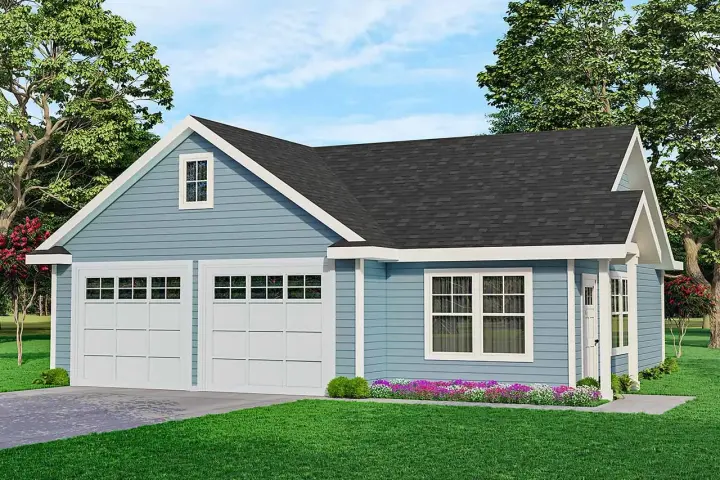 Traditional house plans 17-747 - front exterior, 1,010 sq ft, 0 bed, 1 bath house plans | Monster House Plans