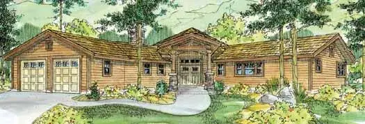 Mountain Rustic house plans 17-765 - front exterior, 3,793 sq ft, 3 bed, 3 bath house plans | Monster House Plans