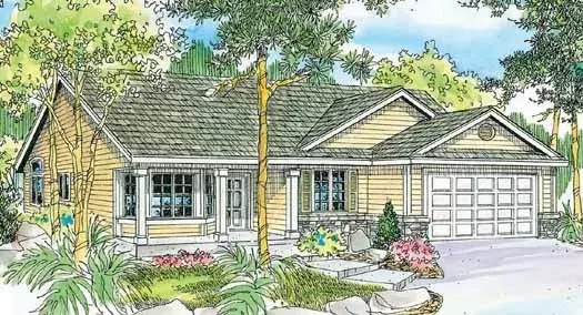 Traditional house plans 17-773 - front exterior, 1,802 sq ft, 3 bed, 2 bath house plans | Monster House Plans