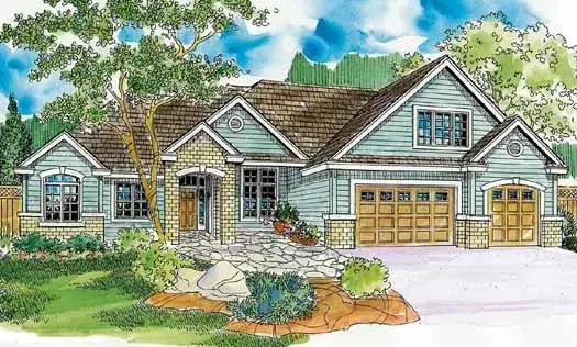 Traditional house plans 17-776 - front exterior, 3,369 sq ft, 4 bed, 4 bath house plans | Monster House Plans