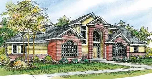 Traditional house plans 17-777 - front exterior, 2,856 sq ft, 3 bed, 3 bath house plans | Monster House Plans