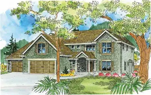 Shingle house plans 17-778 - front exterior, 2,802 sq ft, 3 bed, 2 bath house plans | Monster House Plans