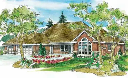 Traditional house plans 17-779 - front exterior, 2,944 sq ft, 3 bed, 3 bath house plans | Monster House Plans