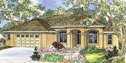 Sunbelt house plans 17-786 - front exterior, 2,495 sq ft, 3 bed, 2 bath house plans | Monster House Plans