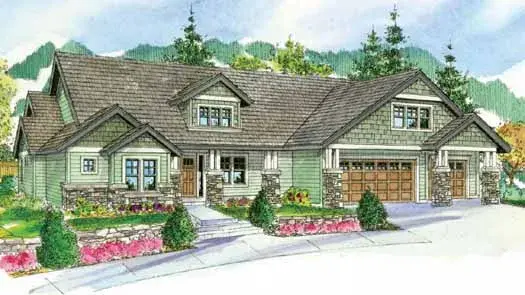 Craftsman house plans 17-795 - front exterior, 3,739 sq ft, 4 bed, 3 bath house plans | Monster House Plans