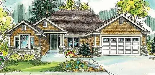 Craftsman house plans 17-800 - front exterior, 2,055 sq ft, 3 bed, 2 bath house plans | Monster House Plans