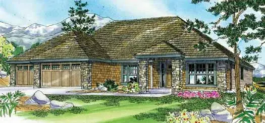 Northwest house plans 17-808 - front exterior, 2,661 sq ft, 3 bed, 2 bath house plans | Monster House Plans
