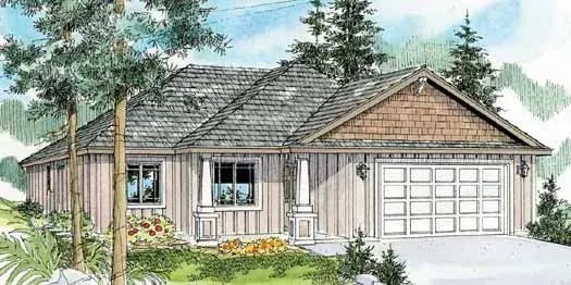 Traditional house plans 17-810 - front exterior, 1,507 sq ft, 3 bed, 2 bath house plans | Monster House Plans