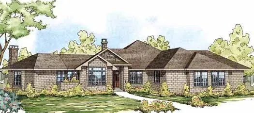 Traditional house plans 17-821 - front exterior, 3,957 sq ft, 3 bed, 2 bath house plans | Monster House Plans