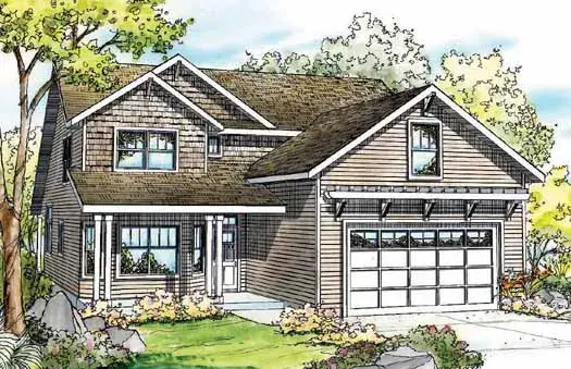 Craftsman house plans 17-824 - front exterior, 2,126 sq ft, 3 bed, 2 bath house plans | Monster House Plans