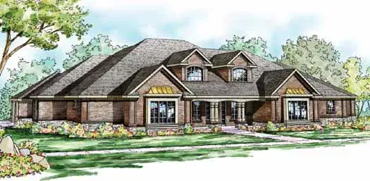 Traditional house plans 17-825 - front exterior, 6,192 sq ft, 3 bed, 3 bath house plans | Monster House Plans
