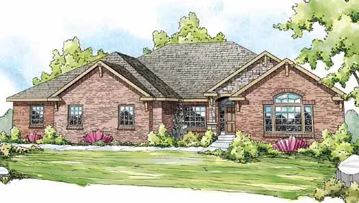 Traditional house plans 17-829 - front exterior, 2,876 sq ft, 3 bed, 2 bath house plans | Monster House Plans
