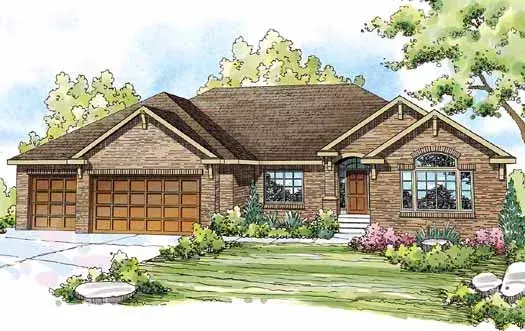 Traditional house plans 17-831 - front exterior, 2,762 sq ft, 3 bed, 2 bath house plans | Monster House Plans