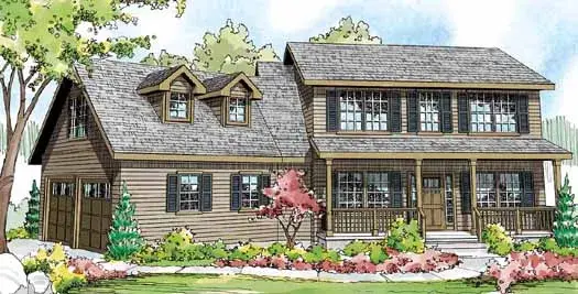 Traditional house plans 17-837 - front exterior, 1,787 sq ft, 3 bed, 2 bath house plans | Monster House Plans