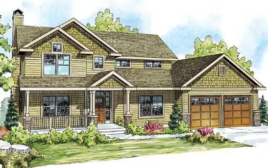 Craftsman house plans 17-846 - front exterior, 2,893 sq ft, 4 bed, 3 bath house plans | Monster House Plans