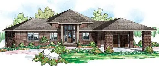 Contemporary house plans 17-853 - front exterior, 3,476 sq ft, 5 bed, 3 bath house plans | Monster House Plans