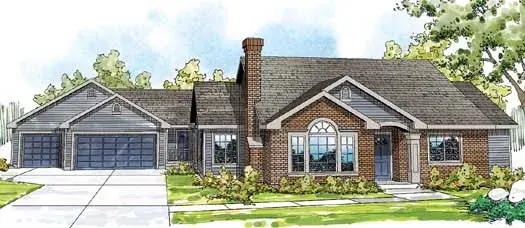 Traditional house plans 17-856 - front exterior, 2,473 sq ft, 5 bed, 3 bath house plans | Monster House Plans