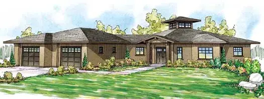 Mediterranean house plans 17-860 - front exterior, 3,248 sq ft, 3 bed, 1 bath house plans | Monster House Plans