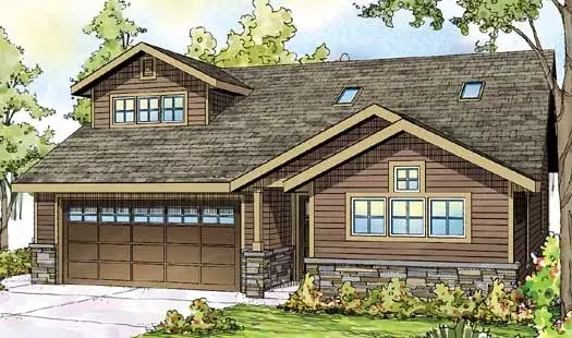 Traditional house plans 17-871 - front exterior, 1,590 sq ft, 2 bed, 1 bath house plans | Monster House Plans