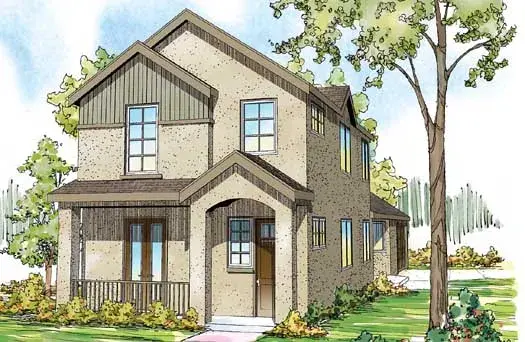 Sunbelt house plans 17-875 - front exterior, 2,062 sq ft, 2 bed, 1 bath house plans | Monster House Plans