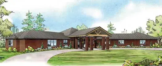 Mountain Rustic house plans 17-877 - front exterior, 2,893 sq ft, 3 bed, 2 bath house plans | Monster House Plans