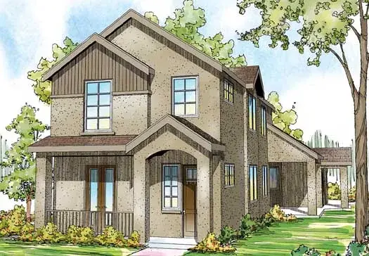 European house plans 17-880 - front exterior, 2,559 sq ft, 3 bed, 3 bath house plans | Monster House Plans