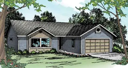Traditional house plans 17-881 - front exterior, 1,244 sq ft, 3 bed, 2 bath house plans | Monster House Plans