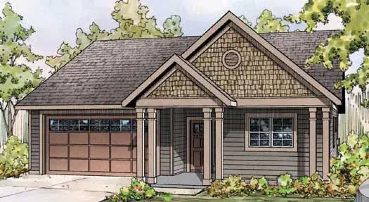 Craftsman house plans 17-884 - front exterior, 1,603 sq ft, 3 bed, 2 bath house plans | Monster House Plans