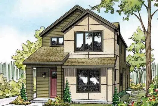 Contemporary house plans 17-886 - front exterior, 1,688 sq ft, 3 bed, 2 bath house plans | Monster House Plans
