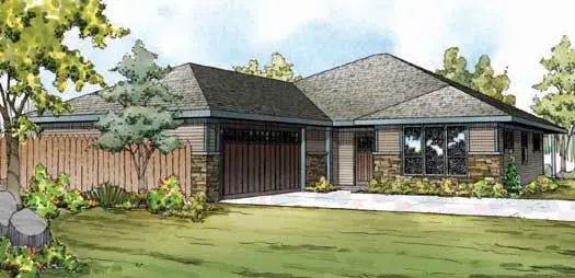 Traditional house plans 17-887 - front exterior, 2,091 sq ft, 3 bed, 2 bath house plans | Monster House Plans