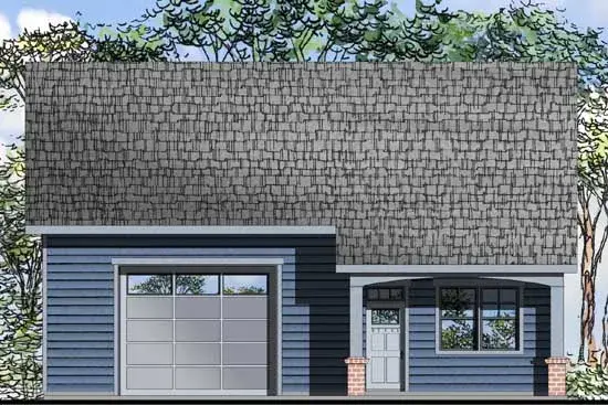 Country house plans 17-900 - front exterior, 1,600 sq ft, 0 bed, 1 bath house plans | Monster House Plans