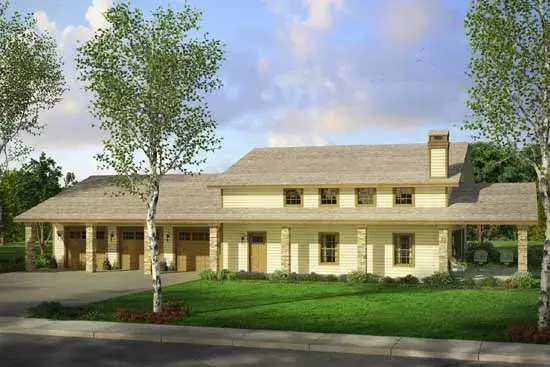 Ranch house plans 17-904 - front exterior, 4,233 sq ft, 0 bed, 1 bath house plans | Monster House Plans