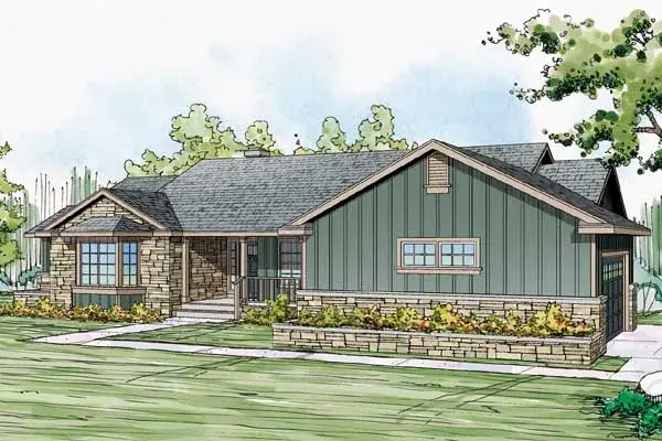 Ranch house plans 17-930 - front exterior, 2,167 sq ft, 3 bed, 2 bath house plans | Monster House Plans