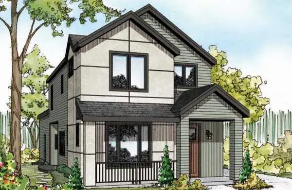 Modern house plans 17-935 - front exterior, 1,688 sq ft, 3 bed, 2 bath house plans | Monster House Plans