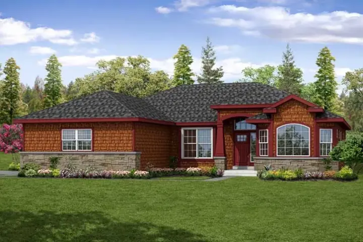 Traditional house plans 17-937 - front exterior, 2,099 sq ft, 3 bed, 2 bath house plans | Monster House Plans
