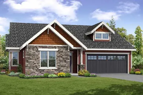 Craftsman house plans 17-952 - front exterior, 1,963 sq ft, 3 bed, 3 bath house plans | Monster House Plans