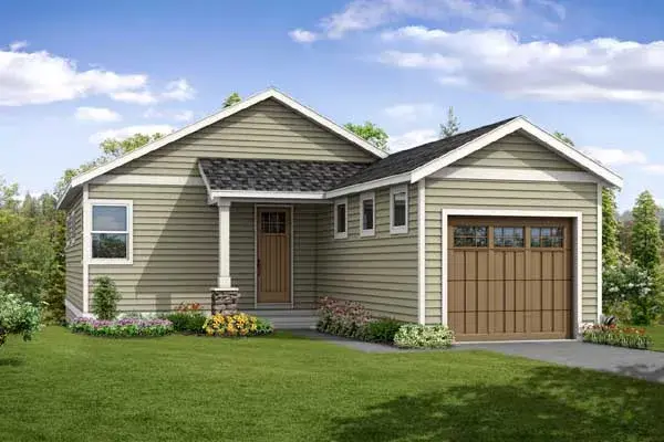 Traditional house plans 17-953 - front exterior, 2,021 sq ft, 3 bed, 2 bath house plans | Monster House Plans